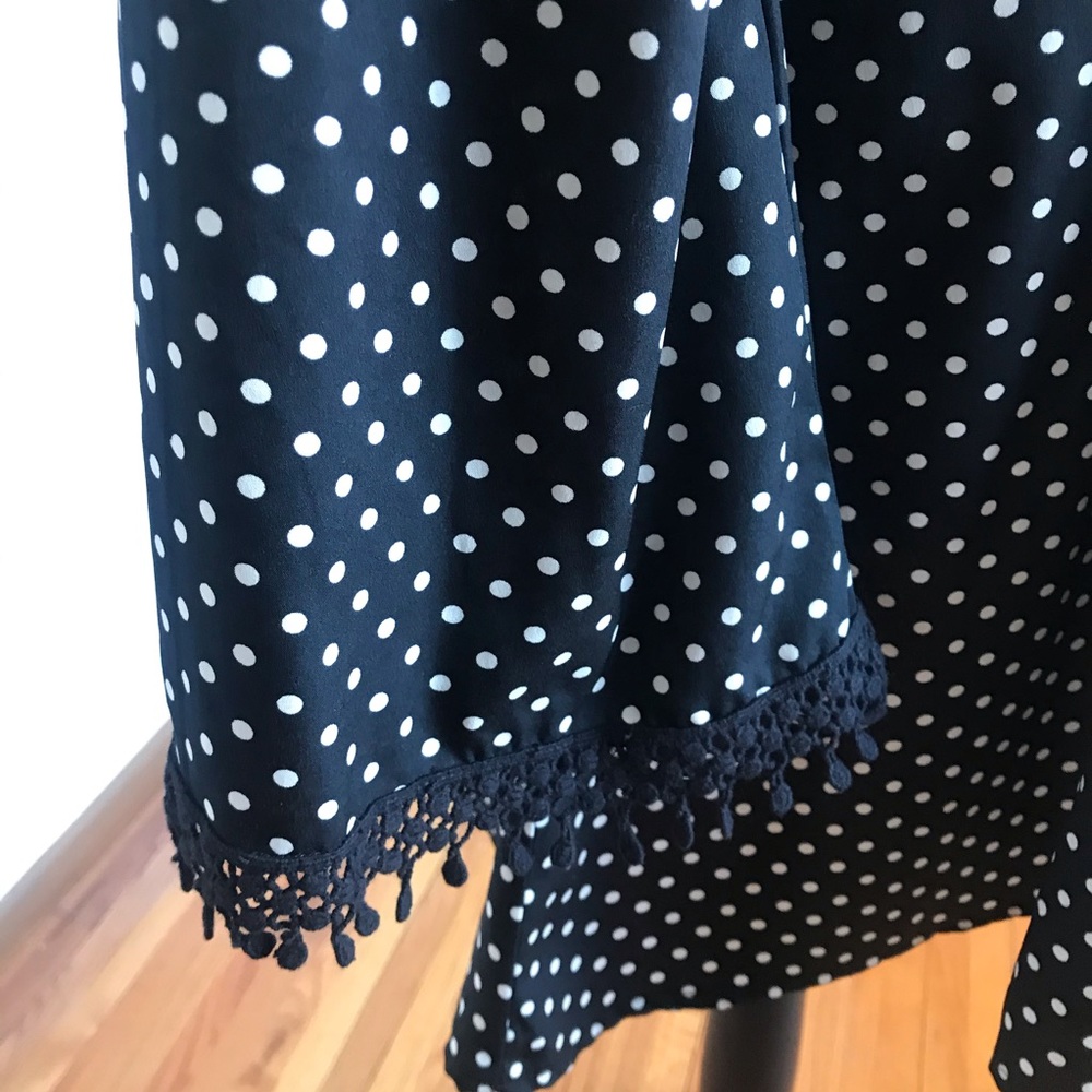 American Rag Black and White Polka Dot Long Sleeve Dress - Picture 8 of 9
